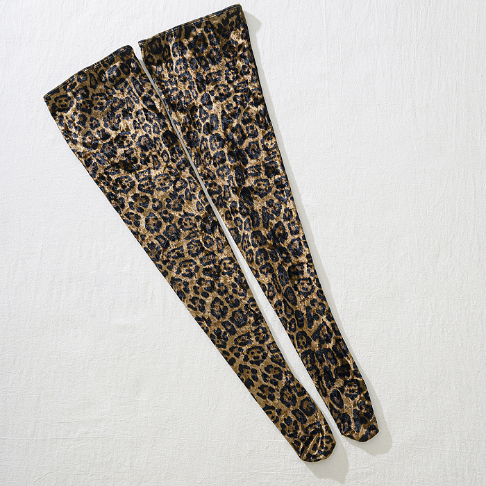 SUPER WHOLESALE | Leopard Corset Set( Corset, Stockings, Gloves)
