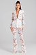 SUPER WHOLESALE | Lace Blazer Set(white)