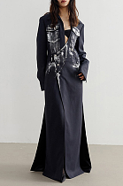 SUPER WHOLESALE | Graffiti Split Trench Coat