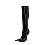 SUPER WHOLESALE |  Leather Pointed Toe Boots (13cm heels)