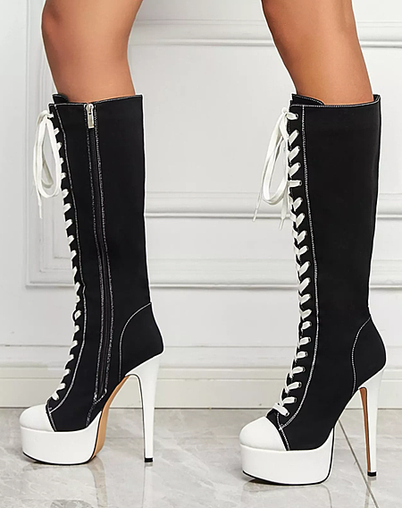SUPER WHOLESALE |  Lace Up Knee Boots