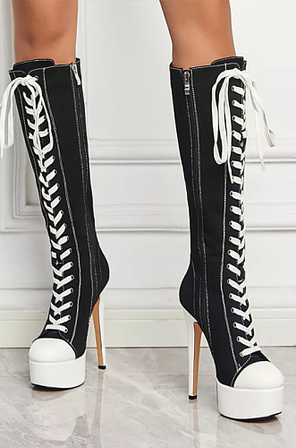 SUPER WHOLESALE |  Lace Up Knee Boots