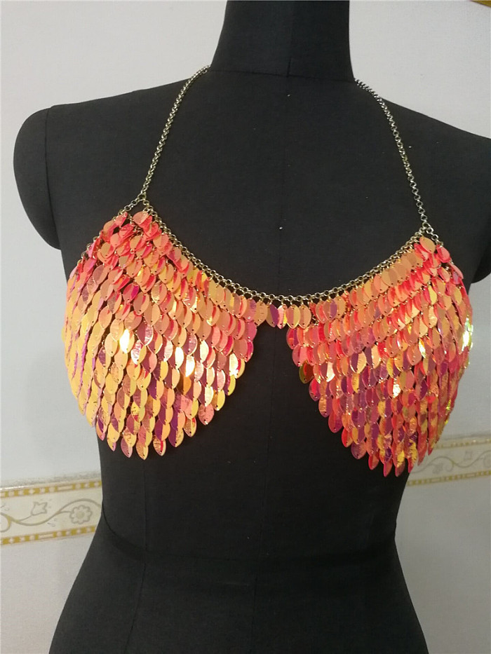SUPER WHOLESALE |  Metal Leaf Bra Chain