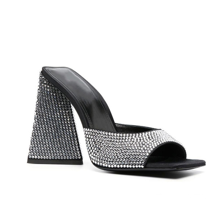 SUPER WHOLESALE |  Crystal Mule in Black & White