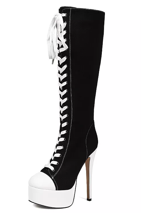 SUPER WHOLESALE |  Lace Up Knee Boots