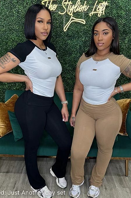 SUPER WHOLESALE |  Pants Set in Two Tones