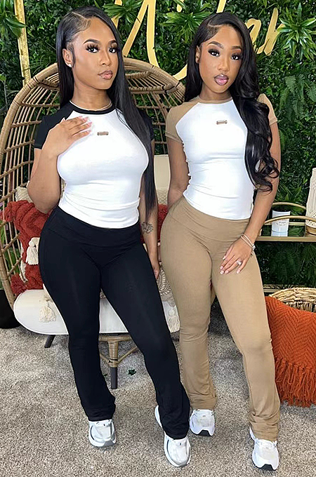 SUPER WHOLESALE |  Pants Set in Two Tones
