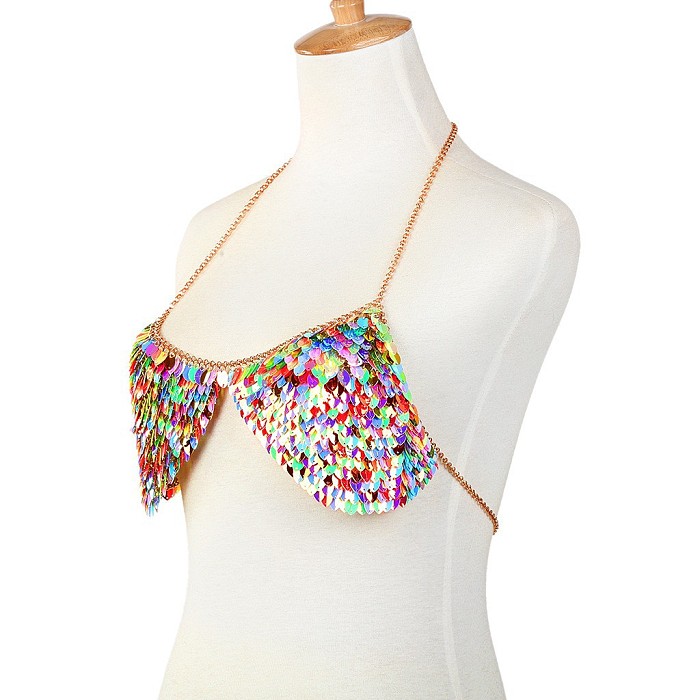 SUPER WHOLESALE |  Metal Leaf Bra Chain