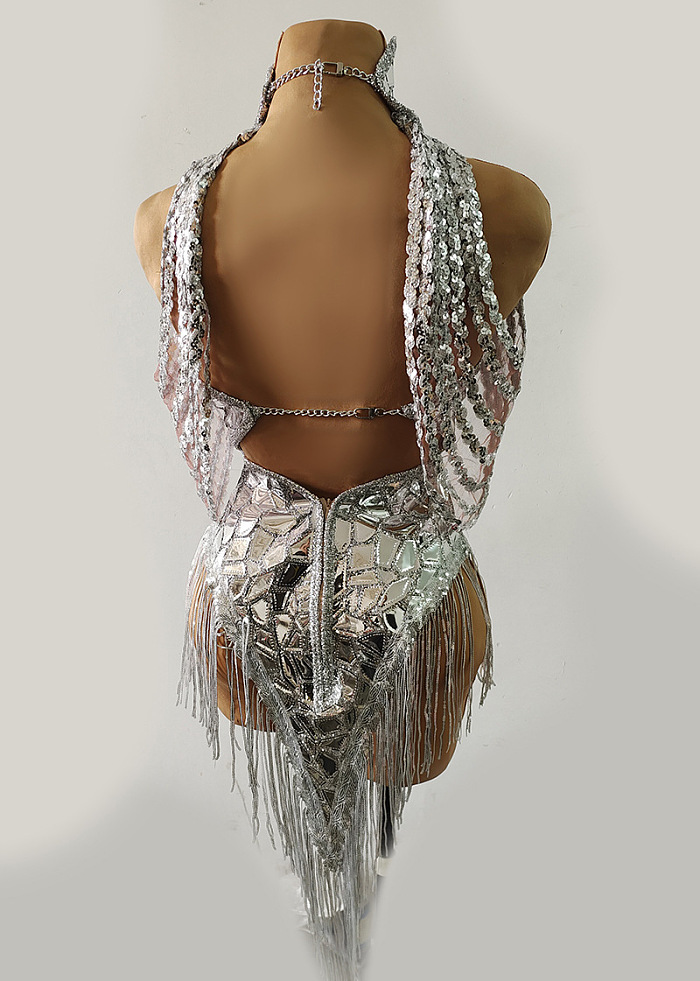SUPER WHOLESALE |  Fringes Romper in Silver