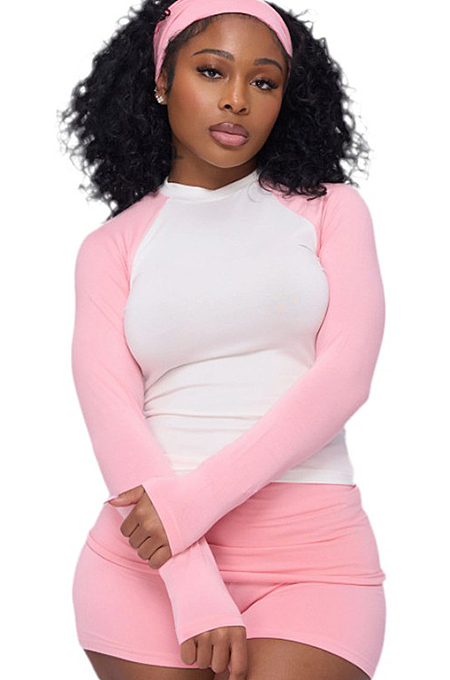 SUPER WHOLESALE | Shorts Set in Pink & White