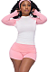 SUPER WHOLESALE | Shorts Set in Pink & White