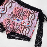 SUPER WHOLESALE | Lace Hem Shorts Set