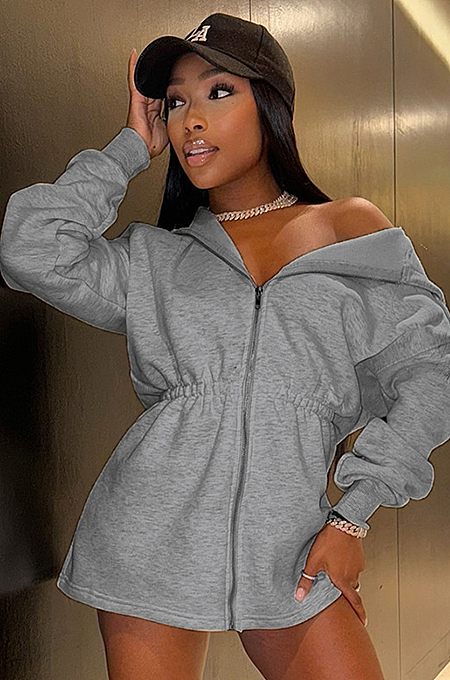 SUPER WHOLESALE | Hoodie Drawstring Dress