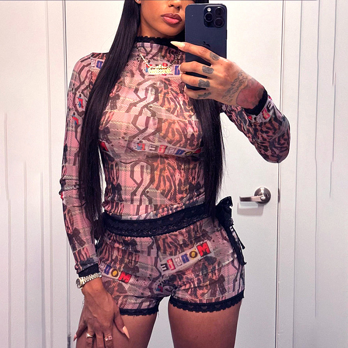SUPER WHOLESALE | Lace Hem Shorts Set