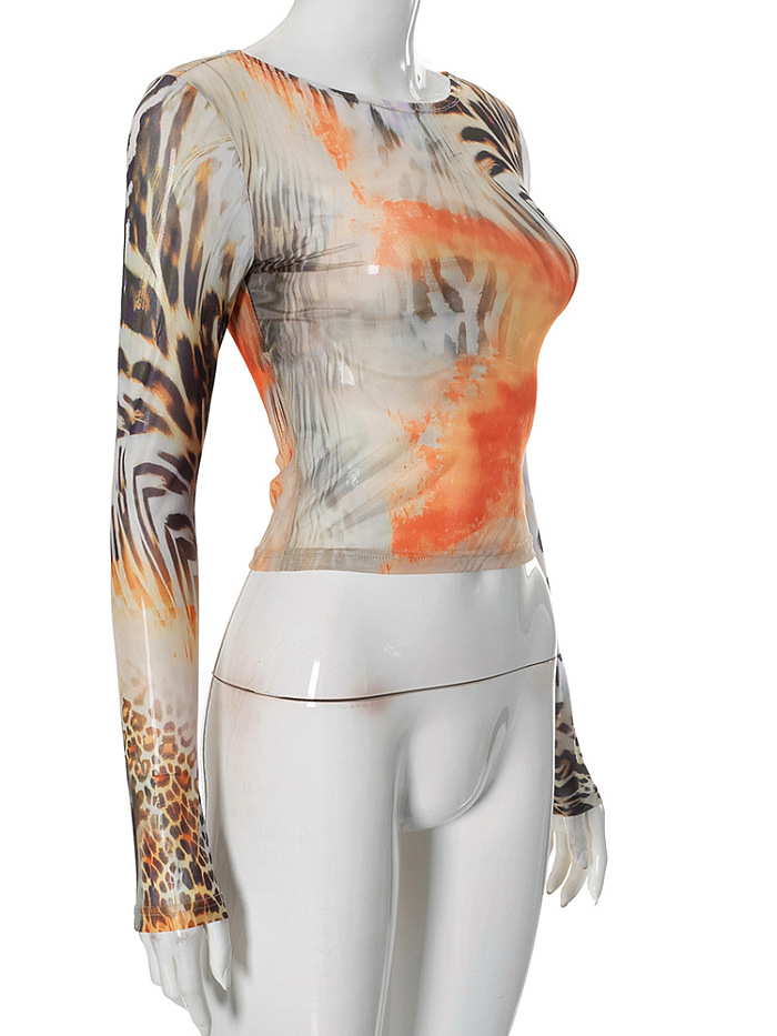 SUPER WHOLESALE | Printed Long Sleeve Top(Two colors a set)
