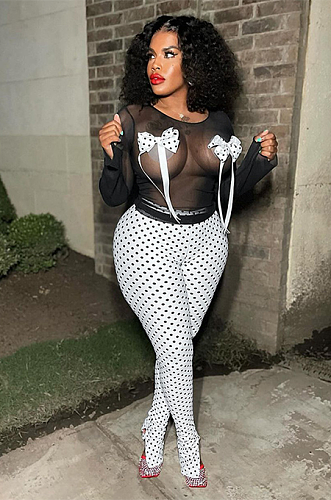 SUPER WHOLESALE | Polka Dot Pants Set with Bows Top