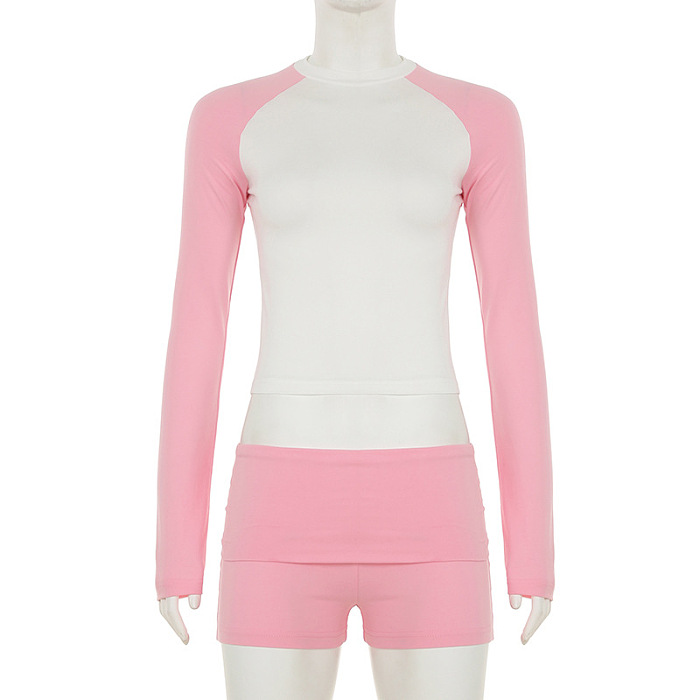 SUPER WHOLESALE | Shorts Set in Pink & White