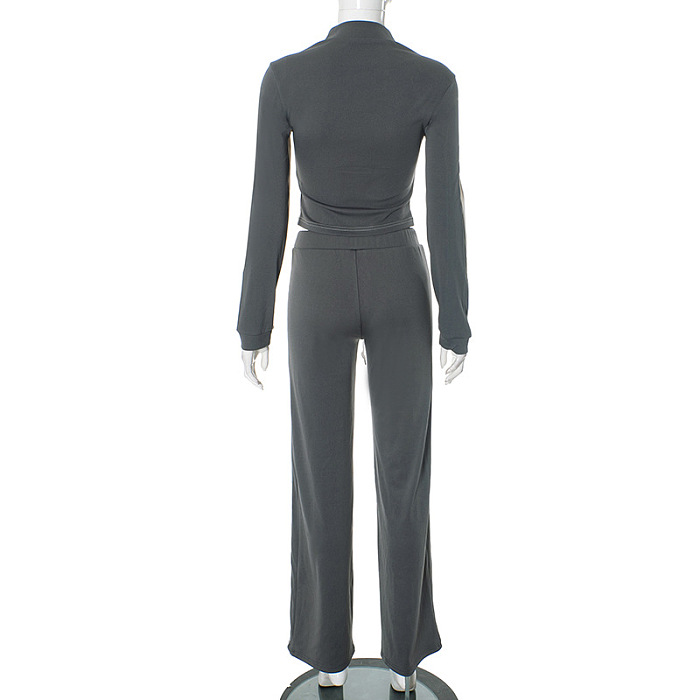 SUPER WHOLESALE | Gray & White Jogging Suit