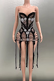 SUPER WHOLESALE | Black Diamante Dress