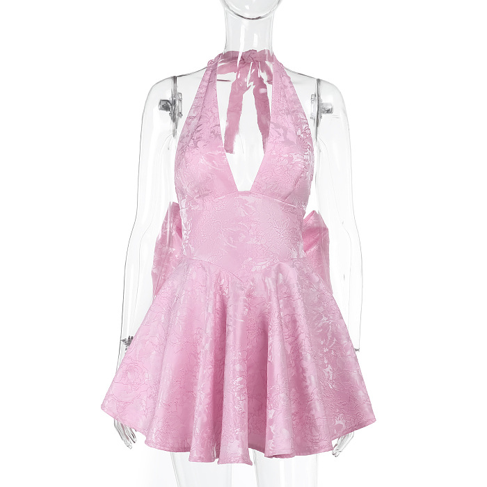 SUPER WHOLESALE | Halter Big Bow Dress