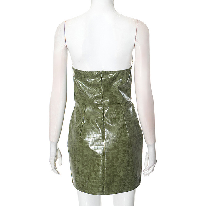 SUPER WHOLESALE | Pu Strapless Mini Dress