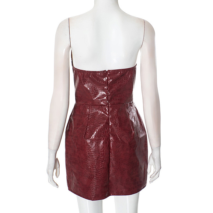 SUPER WHOLESALE | Pu Strapless Mini Dress
