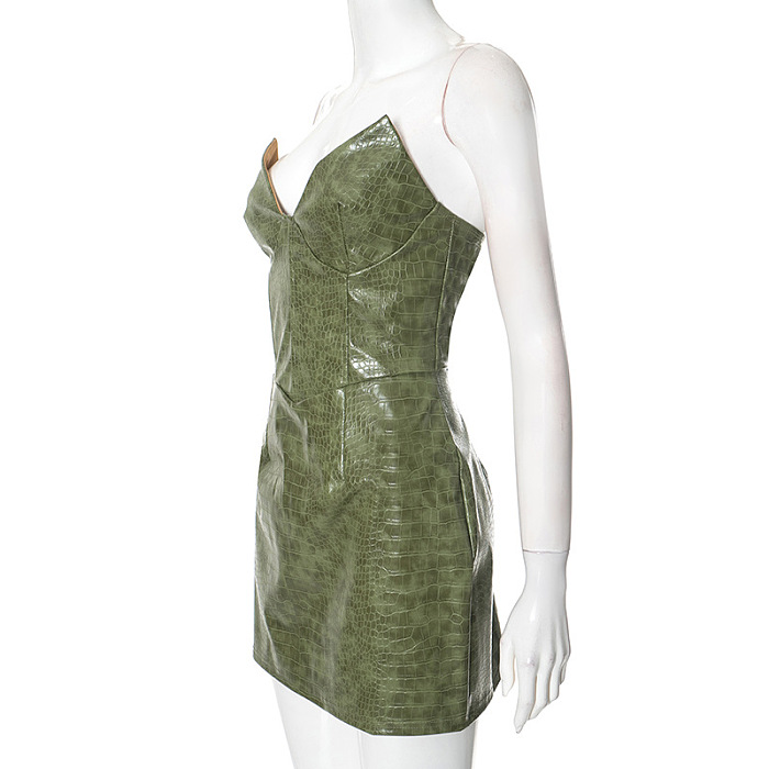 SUPER WHOLESALE | Pu Strapless Mini Dress