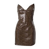 SUPER WHOLESALE | Pu Strapless Mini Dress