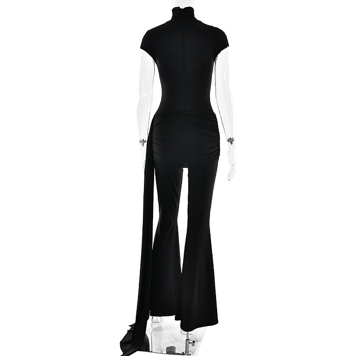 SUPER WHOLESALE | Bat Shoulder Jumpsuit with Strap