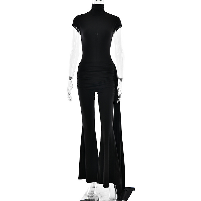SUPER WHOLESALE | Bat Shoulder Jumpsuit with Strap