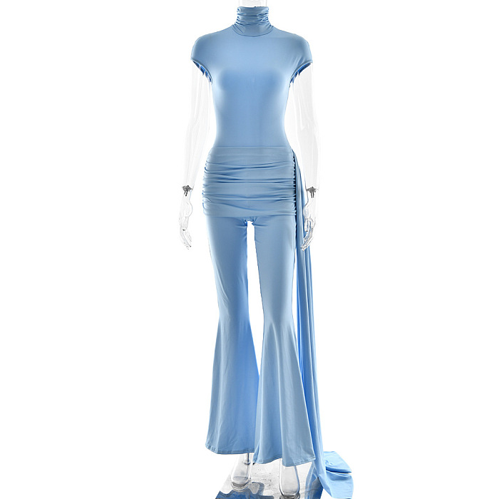 SUPER WHOLESALE | Bat Shoulder Jumpsuit with Strap