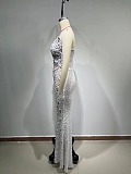 Pearl Chain Strapless Dress