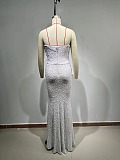 Pearl Chain Strapless Dress