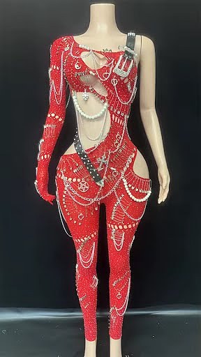SUPER WHOLESALE | Cut-out Bodysuit with Buckles, Chains