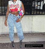 SUPER WHOLESALE | Removable Buttoned Denim Pants