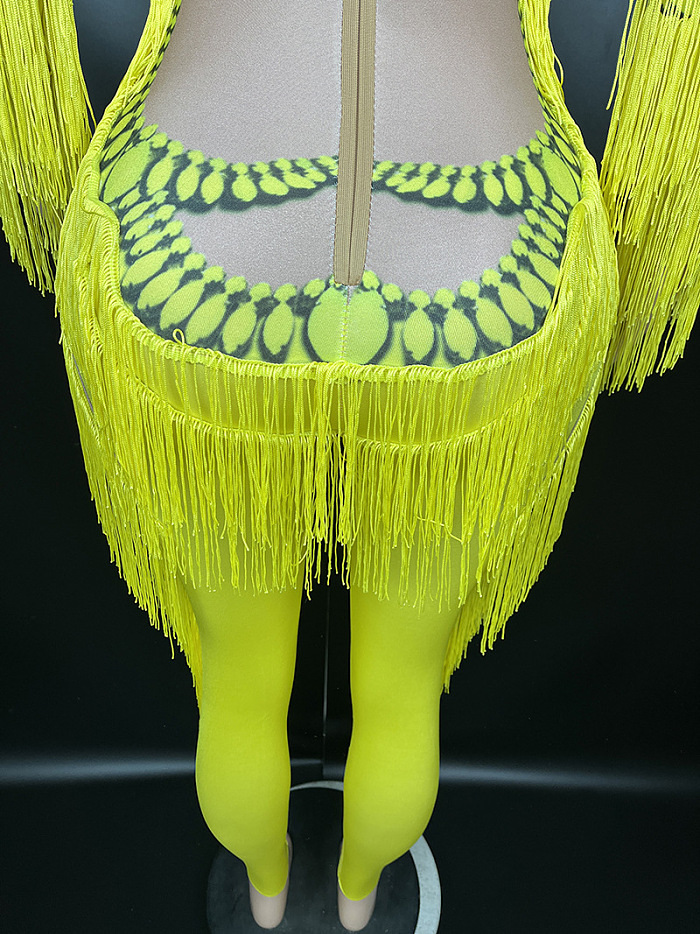 SUPER WHOLESALE |Tassel Mesh Jumpsuit