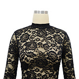 SUPER WHOLESALE | Lace Jumpsuit with Waist Strap