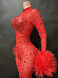 SUPER WHOLESALE | Red Rhinestone Jumpsuit