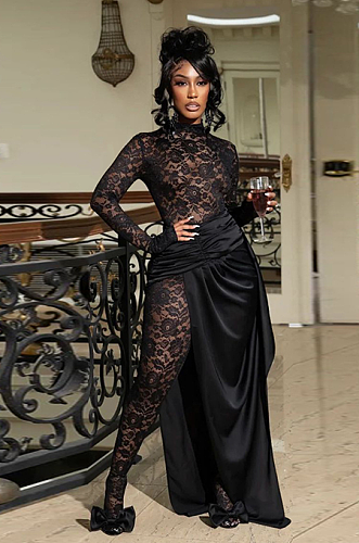 SUPER WHOLESALE | Lace Jumpsuit with Waist Strap
