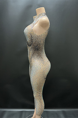 SUPER WHOLESALE | Rhinestone Off-shoulder Jumpsuit