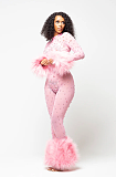 SUPER WHOLESALE | Pink Rhinestone Jumpsuit