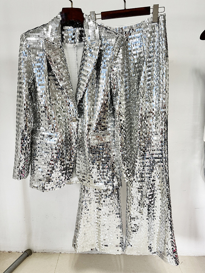 Sequin Blazer Two Piece Set