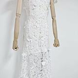 SUPER WHOLESALE |  Blue Floral-appliqué Lace Midi Dress