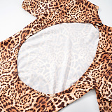 SUPER WHOLESALE | leopard Open Back Romper