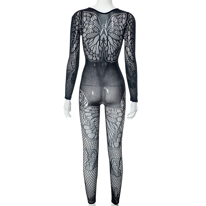 SUPER WHOLESALE |  Butterfly Mesh Jumpsuit