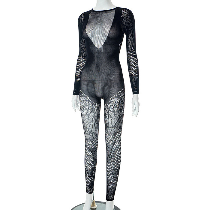 SUPER WHOLESALE |  Butterfly Mesh Jumpsuit