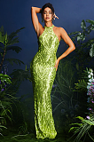 SUPER WHOLESALE | Halterncke Sequin Maxi Dress