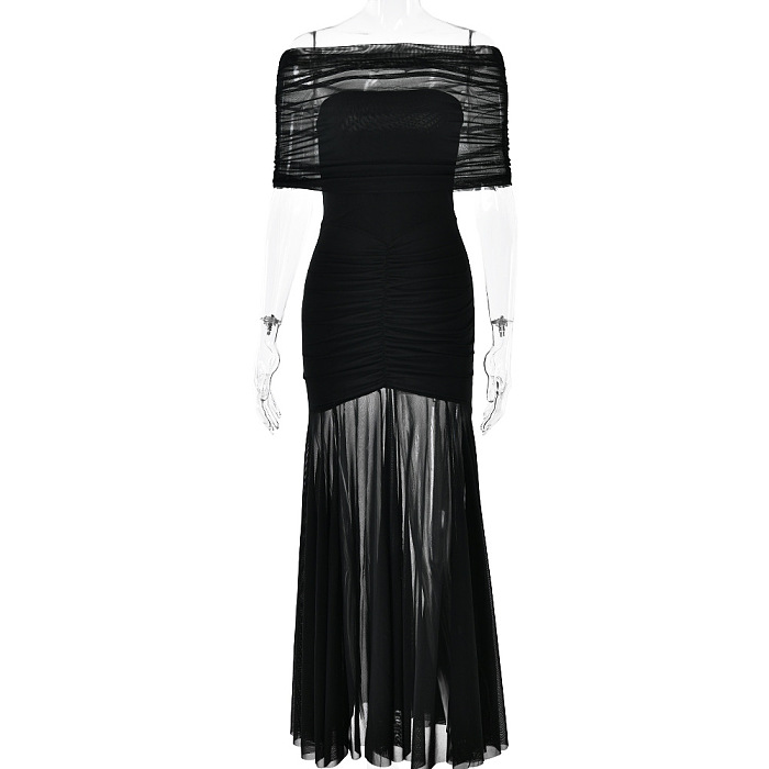 SUPER WHOLESALE | Patchwork See-through Long Dress