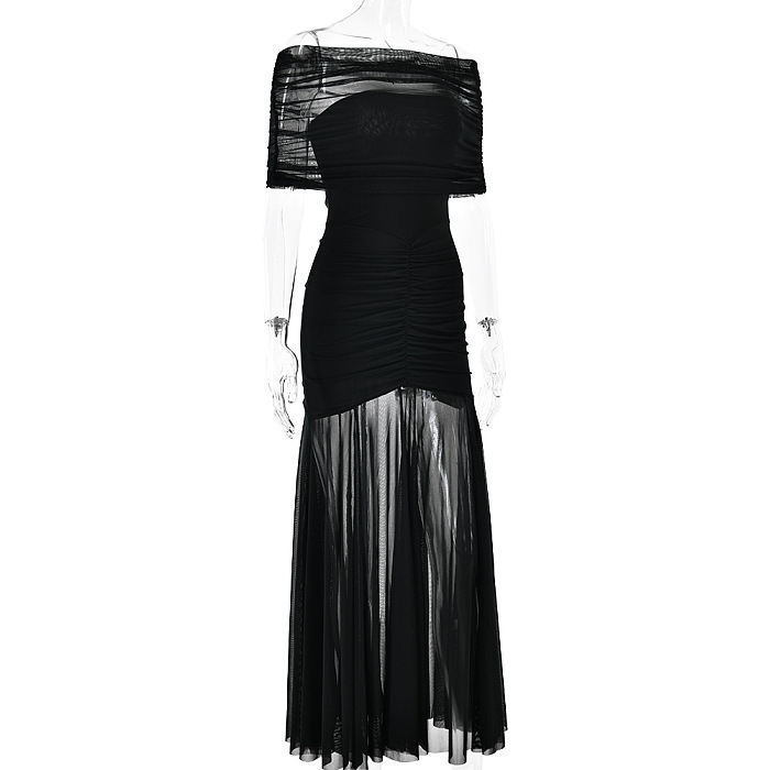 SUPER WHOLESALE | Patchwork See-through Long Dress