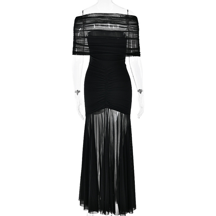 SUPER WHOLESALE | Patchwork See-through Long Dress